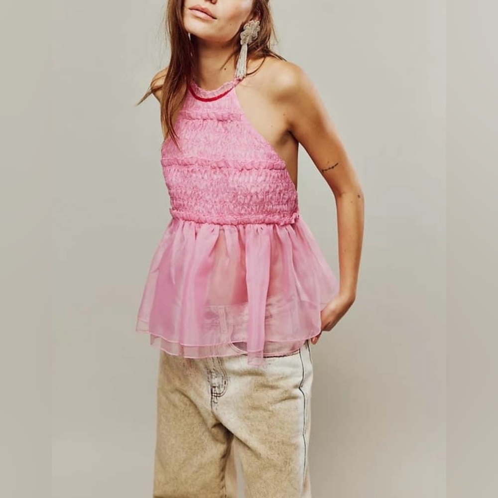 Free People Pink Halter Top